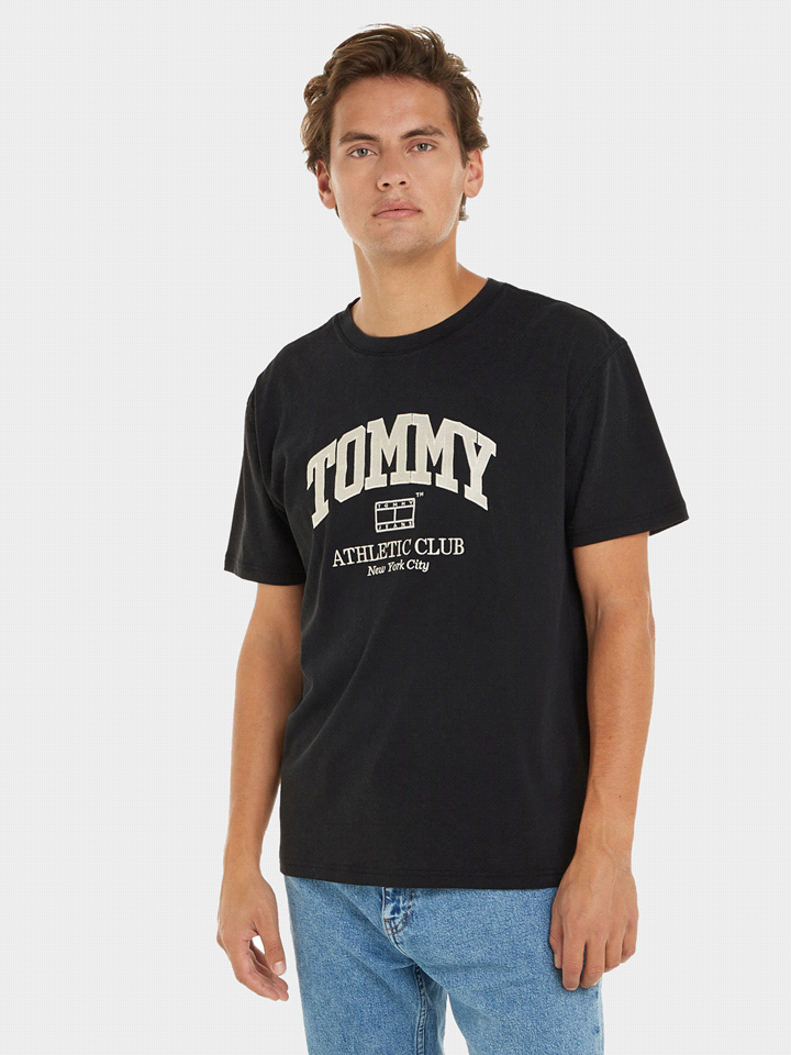 TOMMY JEANS T-SHIRT MANICA CORTA ATHLETIC T-SHIRTERIA UOMO Nero  ... 