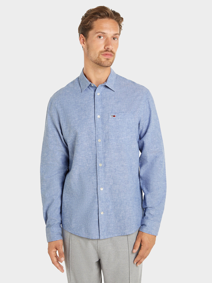 La camicia Tommy Jeans in Lino-Cotone offre un