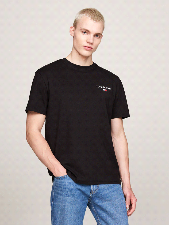 TOMMY JEANS T-SHIRT LINEAR T-SHIRTERIA UOMO Nero  ... 