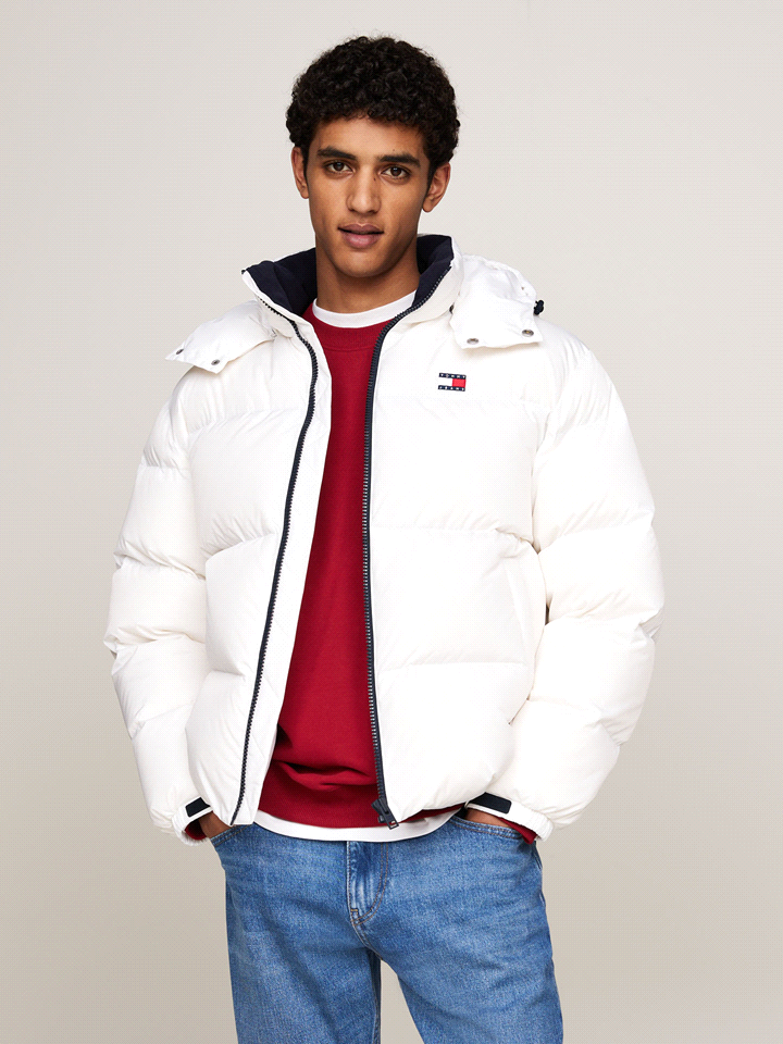 TOMMY JEANS PIUMINO ALASKA PUFFER FLAG CAPOSPALLA UOMO Bianco  ... 