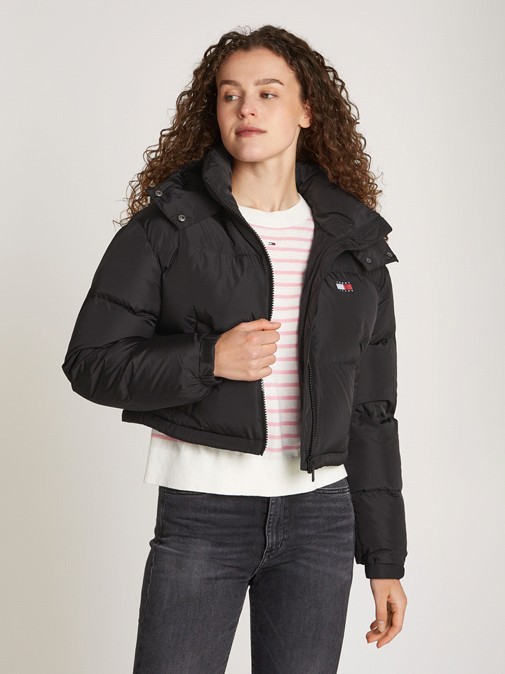 TOMMY JEANS PIUMINO ALASKA PUFFER CAPOSPALLA DONNA Nero  ... 