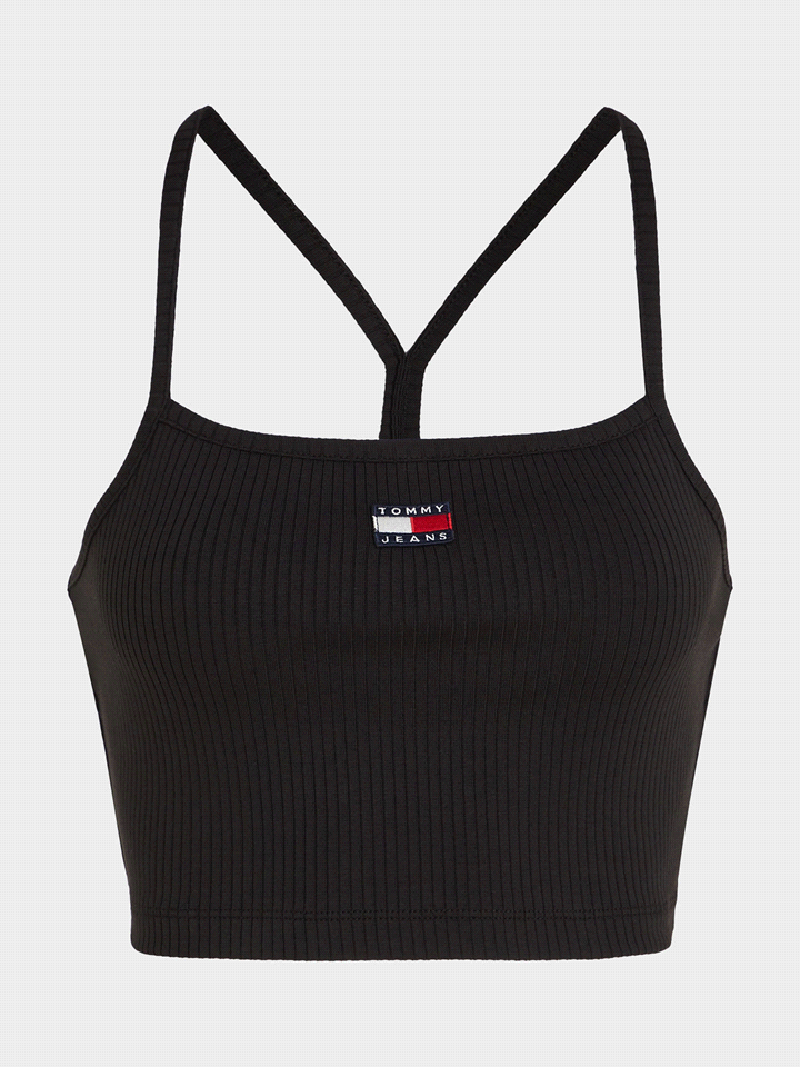 TOMMY JEANS TOP BRALETTE BADGE T-SHIRTERIA DONNA Nero  ... 