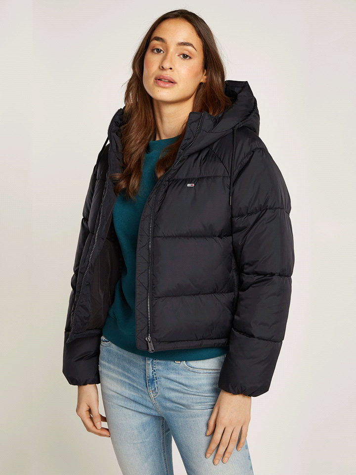 TOMMY JEANS PIUMINO VAIL PUFFER CAPOSPALLA DONNA Nero  ... 