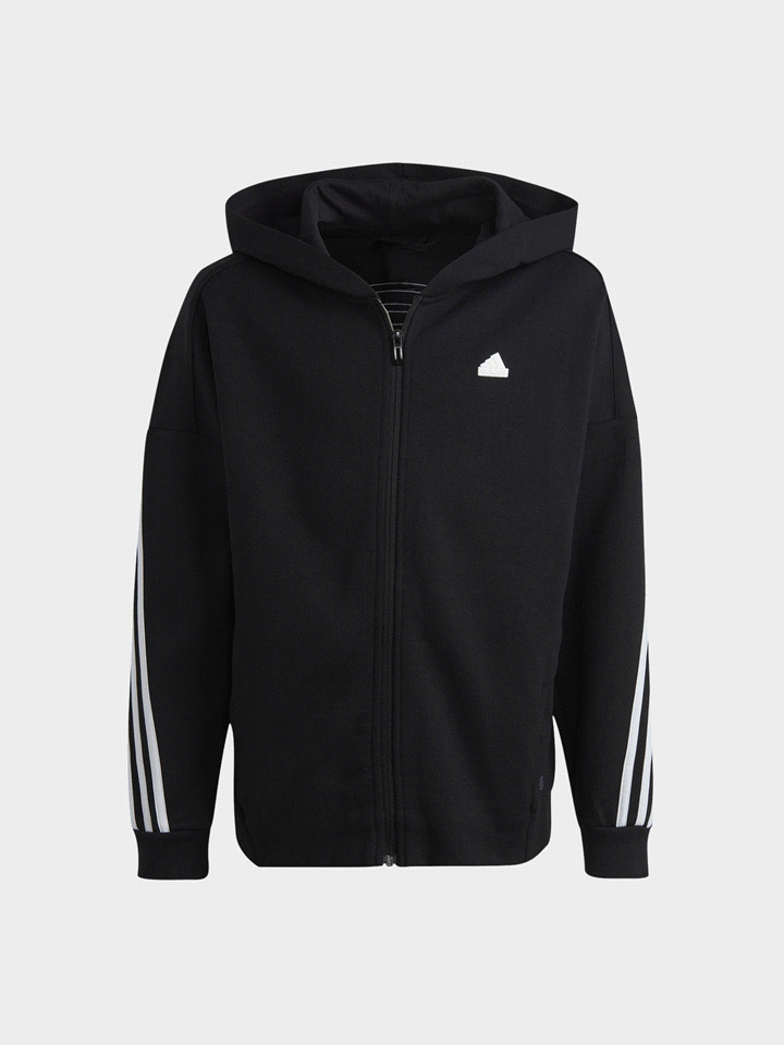 La morbida felpa ADIDAS Hoodie Future Icons 3-Stripes Full-Zip presenta un design con le iconiche 3 strisce che partono dal retro e girano sul davanti, per un mood sportivo e moderno. Caratterizzata d... 