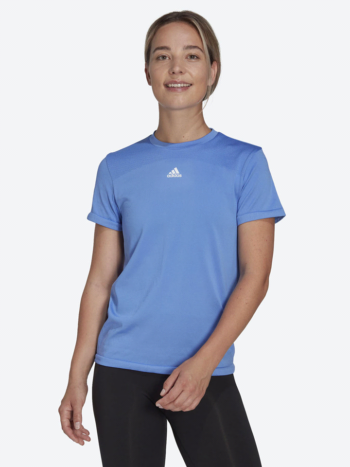 ADIDAS W SML T T-SHIRTERIA DONNA Blu Bianco ... 