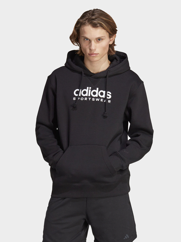 La felpa ADIDAS Hoodie All SZN Fleece Graphic con cappuccio regolabile, polsini elasticizzati e una tasca a marsupio frontale, è progettata per offrire comfort e versatilità. Ideale per l