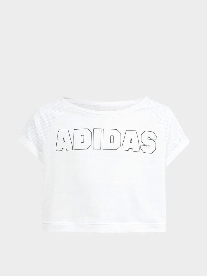 ADIDAS T-shirt AEROREADY Dance Crop Junior T-SHIRTERIA BAMBINO Bianco Nero ... 