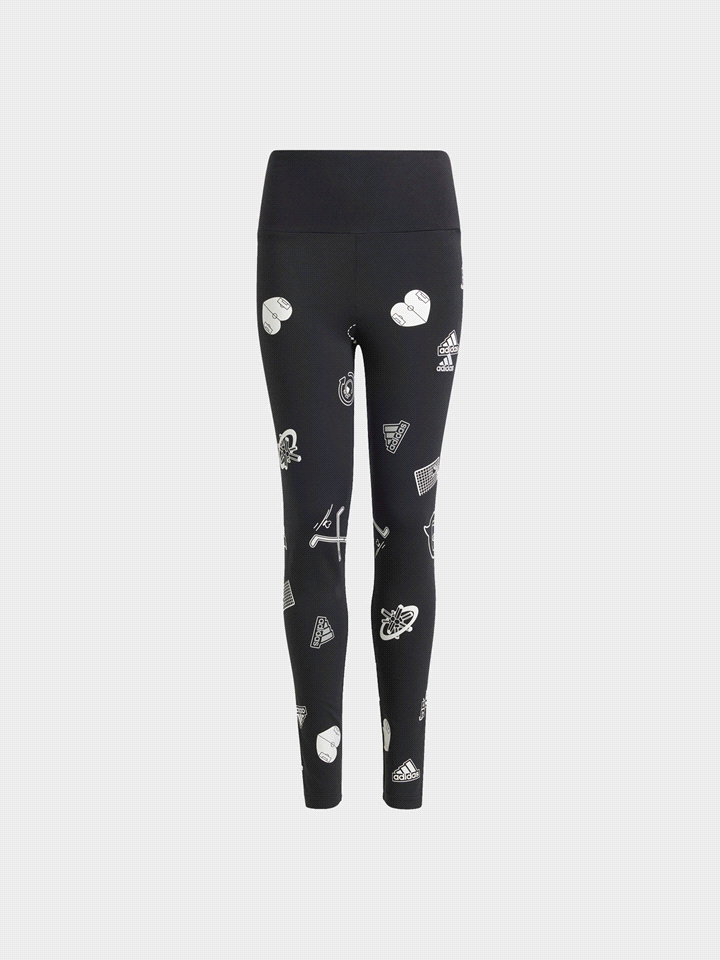 ADIDAS Leggings Brand Love Junior PANTALONI BAMBINO Nero  ... 